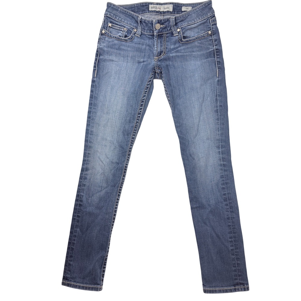 BKE Stella Skinny Jeans 28 Womens Stretch Mid Rise Medium Wash Blue BPL1514